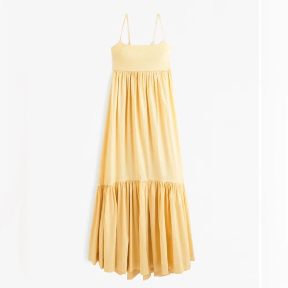 Abercrombie & Fitch Yellow Drama Bow-Back Taffeta Dress - Size Small - NWOT